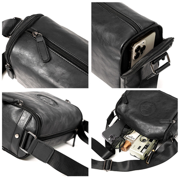 Ανδρική τσάντα ώμου, μάρκα ETONWEAG, μοντέλο 0303, PU δέρμα, street-trend στυλ