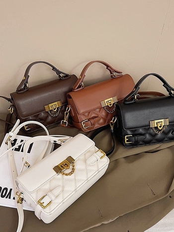 Női táska - utcai stílus, PU anyag (Horizontális négyzet alak; Nyitás: fedél típus; Cipzáras zseb; ID zseb; Belső: poliészter-pamut)