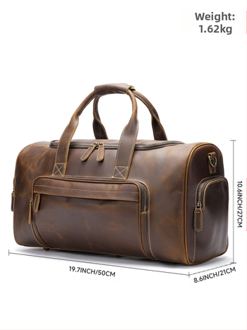 Marent Ανδρική Τσάντα Ταξιδιού από Γνήσιο Δέρμα, Top Layer Cowhide, Μεγάλη Χωρητικότητα 20–35L, Vintage Crazy Horse Στυλ