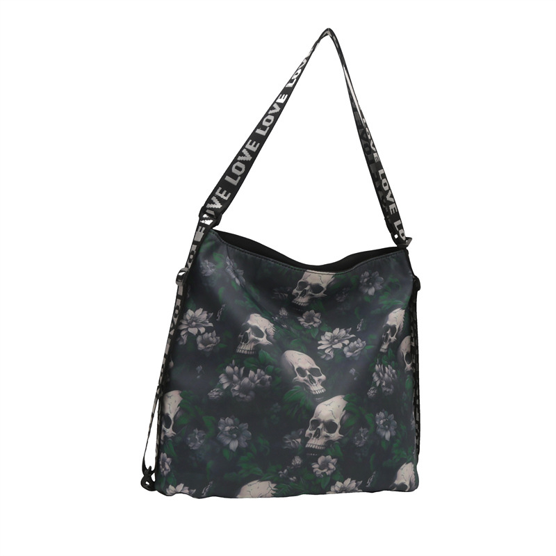 Geantă crossbody din nylon, stil găleată, închidere cu fermoar, căptușeală din poliester și buzunar secret cu fermoar