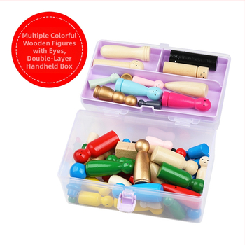 Ξύλινη εκπαιδευτική κούκλα σε καρτούν στυλ, γυαλισμένη επιφάνεια, κυκλοφορία Χειμώνας 2024