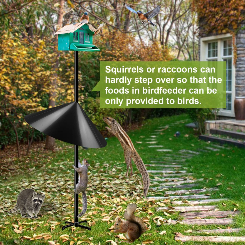 Plastikinė apsauga paukščių maistui su pasukamu kabliu ir pakabinimu