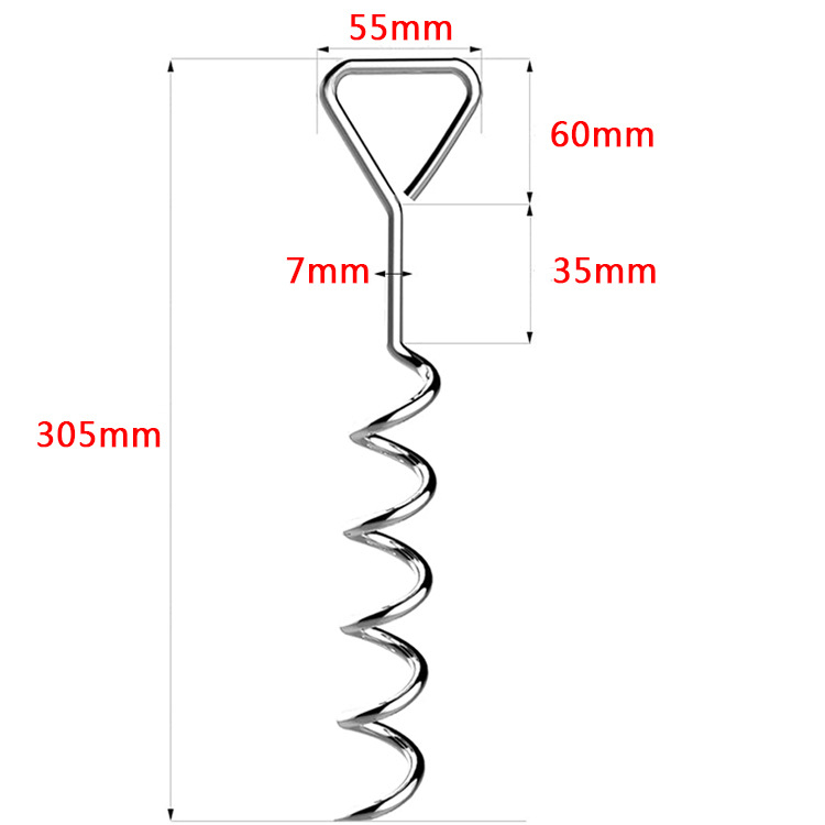 Bosino земен якор за къмпинг – спирален болт, железна рамка, галванизиран антикорозионен слой, монтажът е необходим, за привързване на домашни любимци