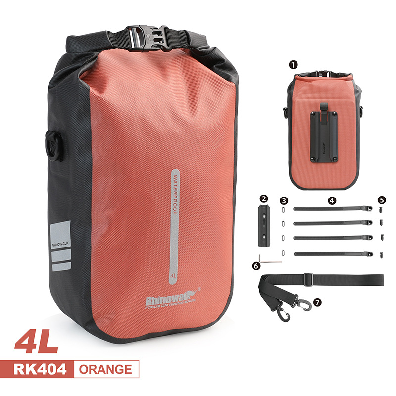 Rhinowalk RK404 dviračių krepšys — priekinis krepšys su greito atlaisvinimo sagtimi, 4 L, poliesteris