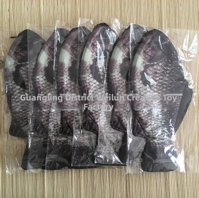 Плюшена чантичка за моливи с форма на риба, персонализирана, къс плюш, пълнеж PP памук, за възраст 14+