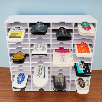 Επιτραπέζια πολυλειτουργική θήκη αποθήκευσης με διαμερίσματα για CDs, τηλεχειριστήρια, κέρματα και μελάνι/σφραγίδες; PVC πλαστικό, χωρητικότητα 18 L, αναδιπλούμενο, ανοιχτή κορυφή, διαχωριστικά, λογότυπο διαθέσιμο