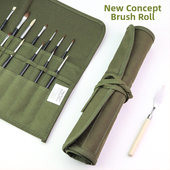 New Concept Καμβάς τσάντα αποθήκευσης μαρκαδορών και πινέλων, υφασμάτινο, μοντέλο 123, με 22 ή 30 θήκες