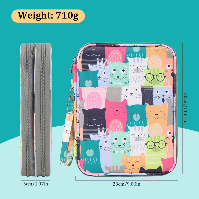 Geantă de depozitare pentru pensule de pictură, design imprimat, stil geantă de mână (Seri HS0288, material 600D Oxford)