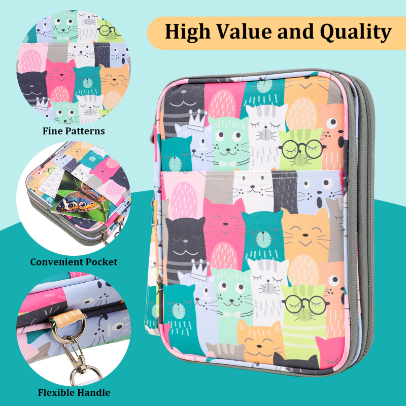 Geantă de depozitare pentru pensule de pictură, design imprimat, stil geantă de mână (Seri HS0288, material 600D Oxford)