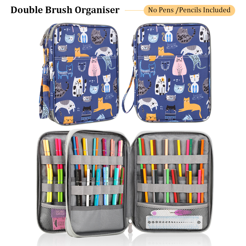 Geantă de depozitare pentru pensule de pictură, design imprimat, stil geantă de mână (Seri HS0288, material 600D Oxford)