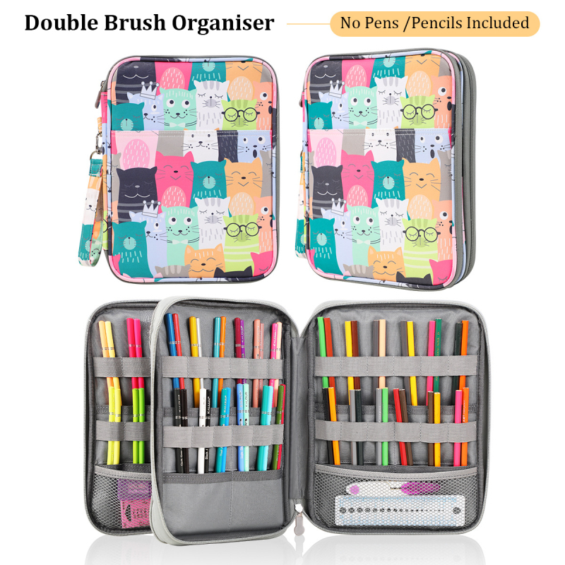 Geantă de depozitare pentru pensule de pictură, design imprimat, stil geantă de mână (Seri HS0288, material 600D Oxford)