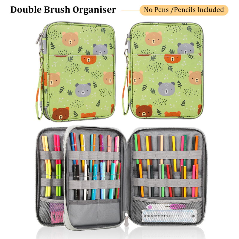 Geantă de depozitare pentru pensule de pictură, design imprimat, stil geantă de mână (Seri HS0288, material 600D Oxford)