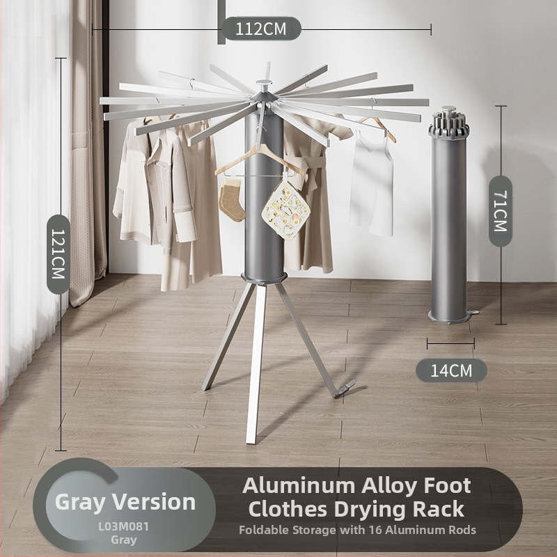Pastatomas skalbinių džiovyklė aštuonkojų formos, sulankstoma, teleskopinė, aliuminio lydinys, modelis LDA018