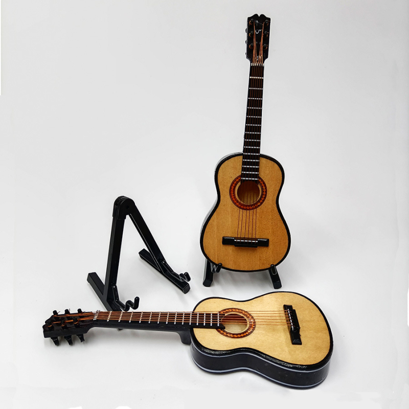 Mini drvena gitara za lutke, mjera 1:6/1:8/1:12, DIY dodaci za igru s hranom