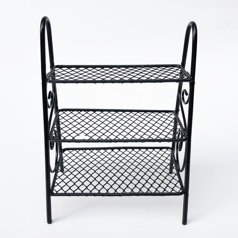 Метален мини модел къща за кукли за външна градина със многоетажен цветарник и рафт за обувки, DIY сглобяване