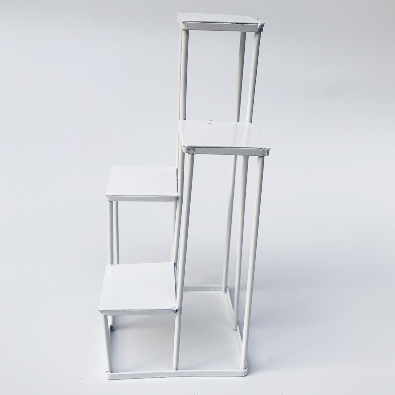 Метален мини модел къща за кукли за външна градина със многоетажен цветарник и рафт за обувки, DIY сглобяване