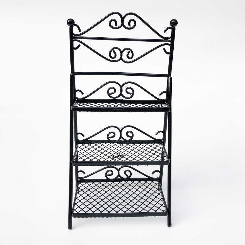 Метален мини модел къща за кукли за външна градина със многоетажен цветарник и рафт за обувки, DIY сглобяване