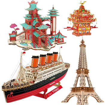 Koka Ferris Wheel 3D puzle rotaļlieta — demontāža un salikšana, intelektuālā attīstība, vecums 7–14 gadi, interaktīva