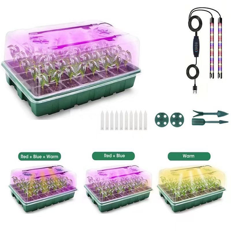 80-οπή δίσκος σποράς με σετ LED λαμπτήρα ανάπτυξης, PVC πλαστικό κουτί, IP45, 5V