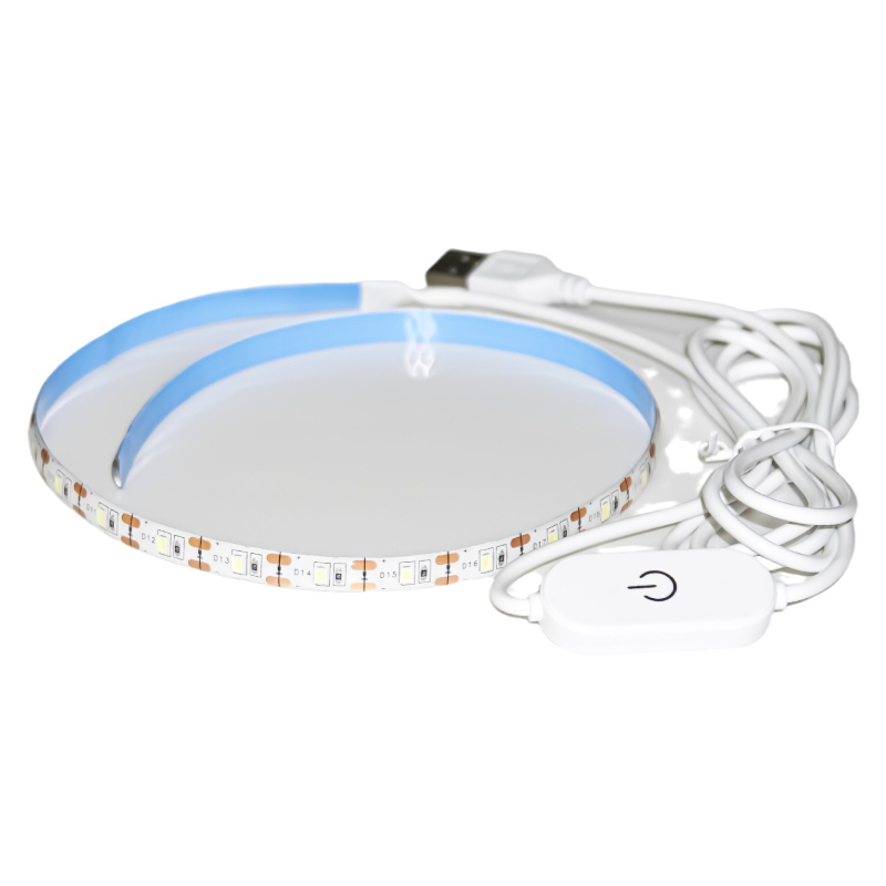 Augalų auginimo LED juosta su 60 × 2835 LED, įvestis 5V, galia 5W, šviesos sklaidos kampas 120°, atspari vandeniui