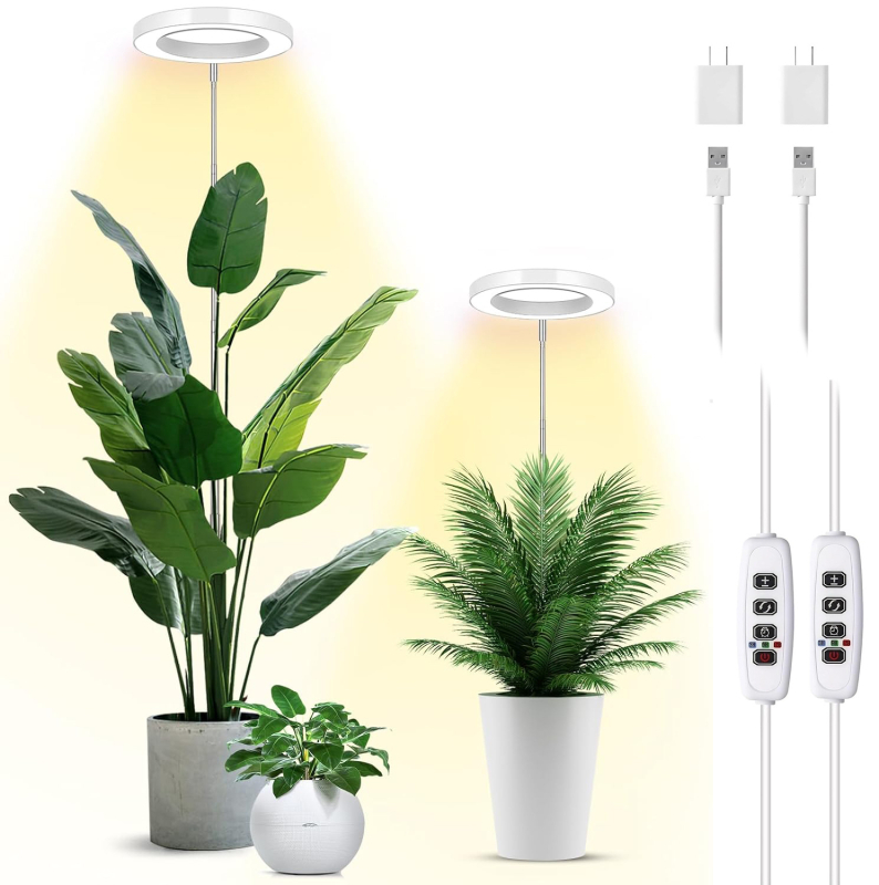 Angel Ring εσωτερικού LED φωτισμού ανάπτυξης φυτών με 72 LED, 15W, IP54, ενσύρματος έλεγχος USB, πλήρες φάσμα με χρονοδιακόπτη