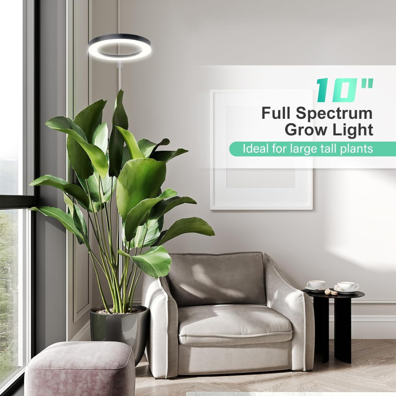 Angel Ring εσωτερικού LED φωτισμού ανάπτυξης φυτών με 72 LED, 15W, IP54, ενσύρματος έλεγχος USB, πλήρες φάσμα με χρονοδιακόπτη