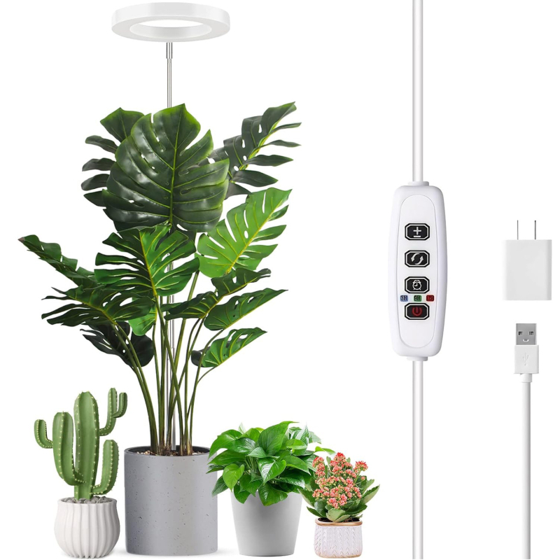 Angel Ring εσωτερικού LED φωτισμού ανάπτυξης φυτών με 72 LED, 15W, IP54, ενσύρματος έλεγχος USB, πλήρες φάσμα με χρονοδιακόπτη