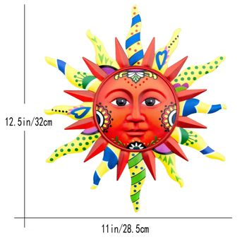 Μεταλλική διακόσμηση τοίχου με σχέδιο χαμογελαστού ήλιου, στυλ καρτούν, Yueyi