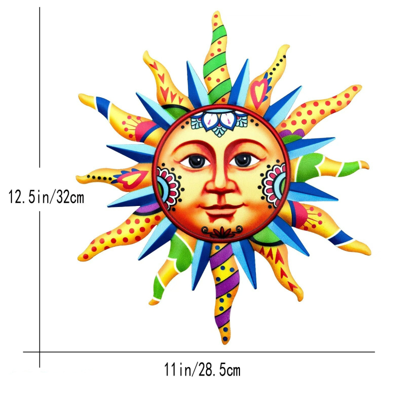 Μεταλλική διακόσμηση τοίχου με σχέδιο χαμογελαστού ήλιου, στυλ καρτούν, Yueyi
