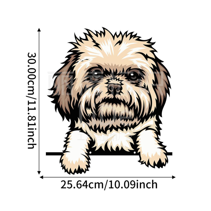 Ornament de grădină din fier, stil pastoral, cu un puiuț care privește prin gard, pentru gard și curte
