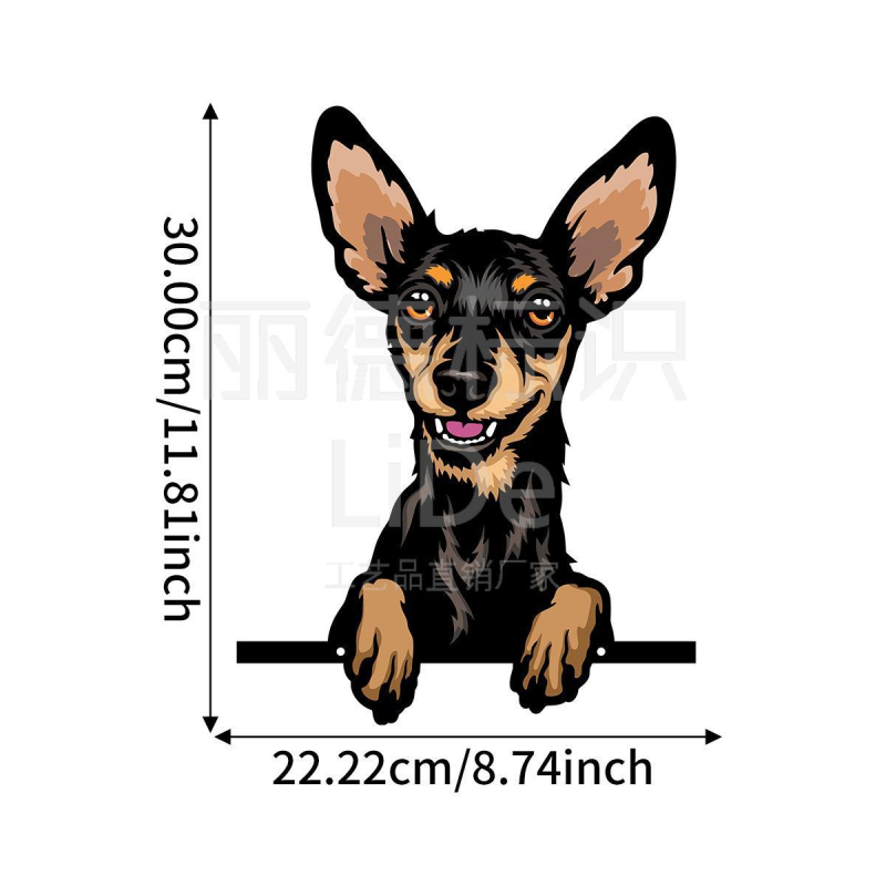 Ornament de grădină din fier, stil pastoral, cu un puiuț care privește prin gard, pentru gard și curte