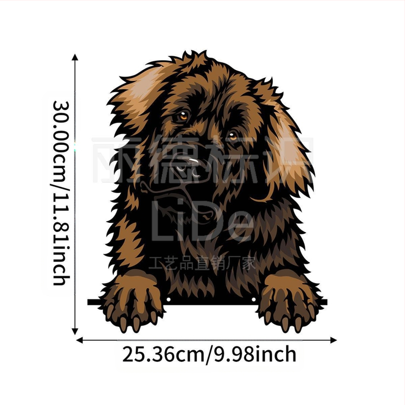 Ornament de grădină din fier, stil pastoral, cu un puiuț care privește prin gard, pentru gard și curte