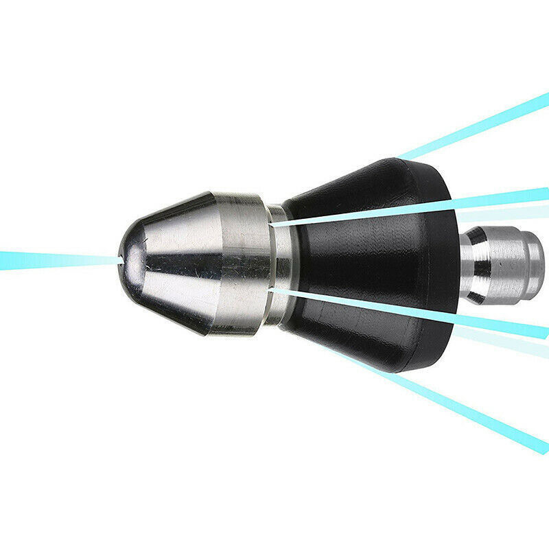 Ανοξείδωτο ακροφύσιο καθαρισμού αποχέτευσης σωλήνων, 1/4 ιντσών γρήγορη σύνδεση, 6 ακροφύσια