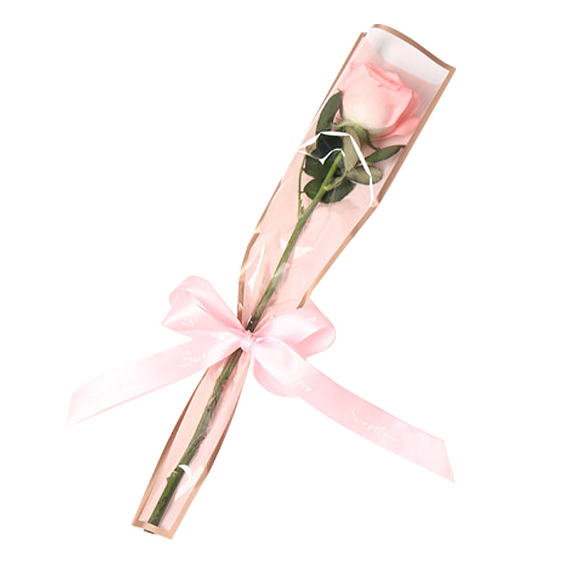 OPP maišelis vienai rožei, puokščių įpakavimas graviravimo spausdinimu, 50 vnt./pakuotė, Boutique flower art