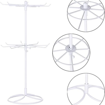 Noņemams metāla rotējošs juvelierizstrādājumu stends ar 8 āķiem, viens līmenis