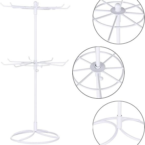 Noņemams metāla rotējošs juvelierizstrādājumu stends ar 8 āķiem, viens līmenis