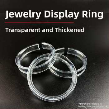 Skatāms caurspīdīgs akrila rokassprādžu displeja statīvs, bieza konstrukcija, C formas, priekš izstādīšanas un uzglabāšanas