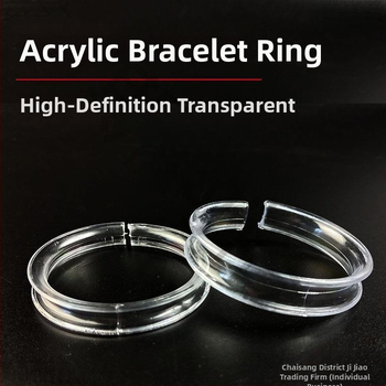 Skatāms caurspīdīgs akrila rokassprādžu displeja statīvs, bieza konstrukcija, C formas, priekš izstādīšanas un uzglabāšanas