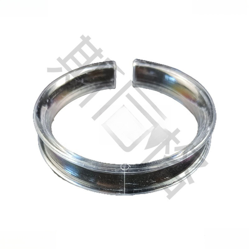 Skatāms caurspīdīgs akrila rokassprādžu displeja statīvs, bieza konstrukcija, C formas, priekš izstādīšanas un uzglabāšanas