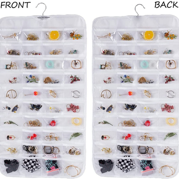 Διπλής όψεως τσάντα για κοσμήματα με κρέμασμα στην πόρτα — μη υφασμένο ύφασμα, ανθεκτική στη σκόνη, πολλαπλών χρήσεων για υπνοδωμάτιο