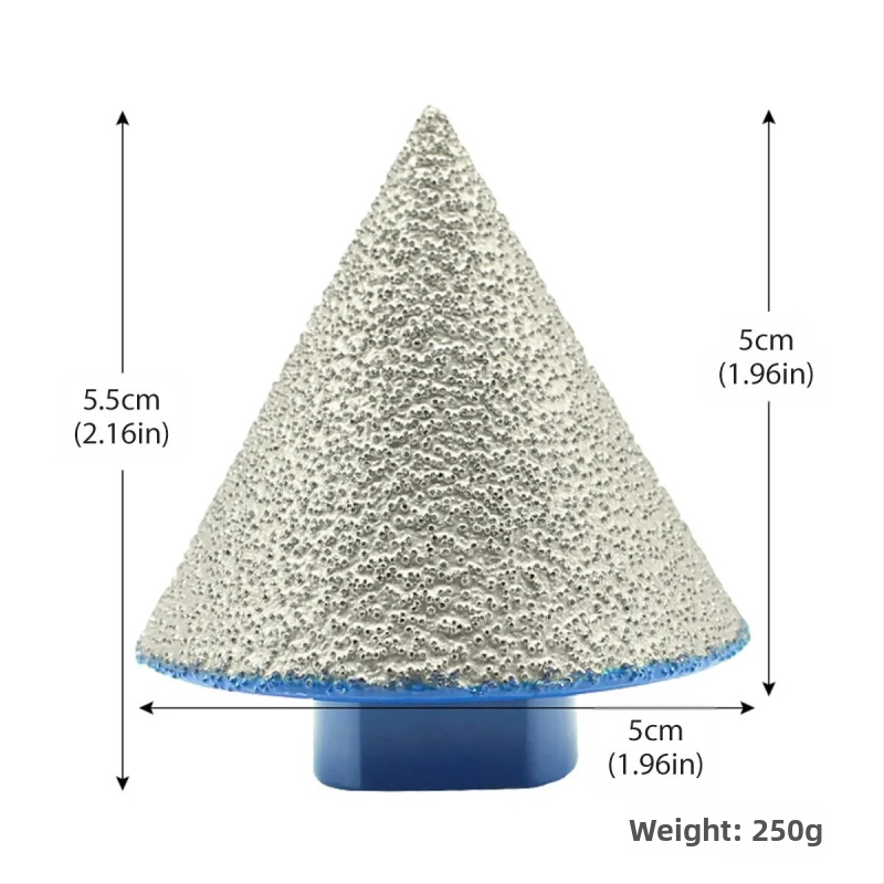 Диамантен фасач бит за керамика и камък, високоскоростен въртящ връх с конусовиден фас, 150 g
