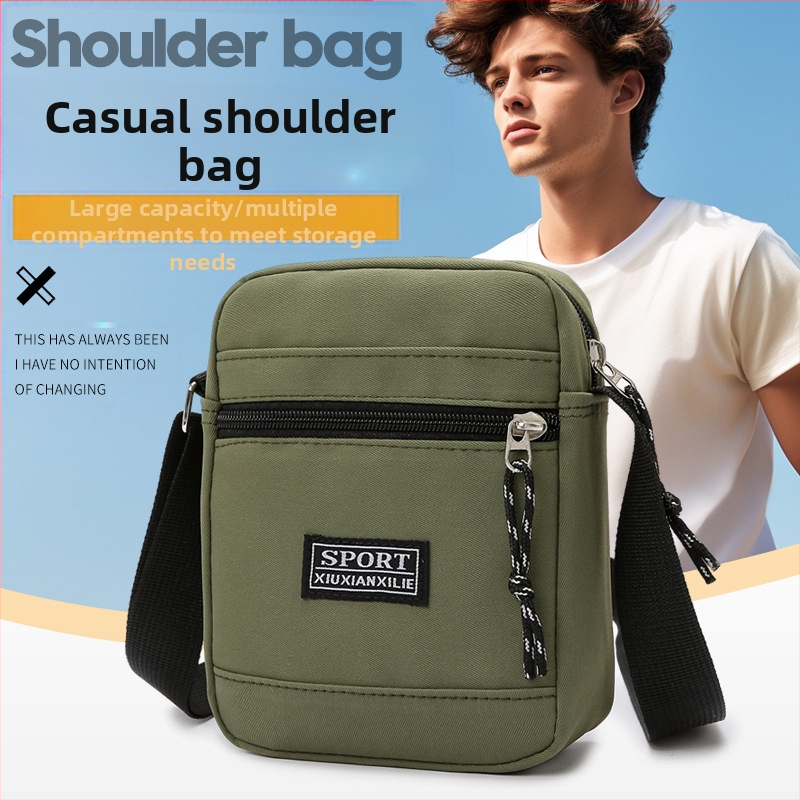 Férfiaknak szánt Oxford vászon válltáska — kopásálló, poliészter bélés, 2025 tavasz