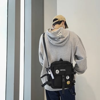 Tang nier Férfi vállon átvetős táska, japán stílusú utcai dizájn, nylon, kompatibilis 15 hüvelykes laptophoz, légáteresztő, mindennapi használatra