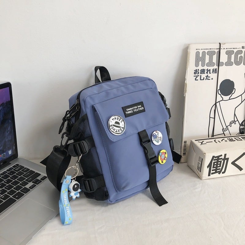 Tang nier Férfi vállon átvetős táska, japán stílusú utcai dizájn, nylon, kompatibilis 15 hüvelykes laptophoz, légáteresztő, mindennapi használatra