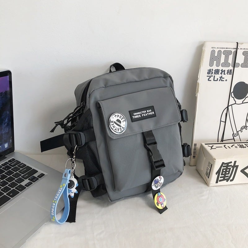 Tang nier Férfi vállon átvetős táska, japán stílusú utcai dizájn, nylon, kompatibilis 15 hüvelykes laptophoz, légáteresztő, mindennapi használatra