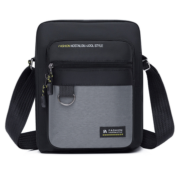 Ανδρική τσάντα ώμου, πολύστρωτη κατασκευή, σχέδιο με γράμματα, Oxford ύφασμα εξωτερικά, πολυεστερική επένδυση, ανθεκτική στη φθορά (καθημερινή χρήση)