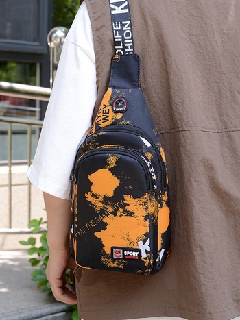 Мъжка чанта за гръден кош – корейски стил, уличен тренд, найлон, водоустойчива, ултралека, голям капацитет