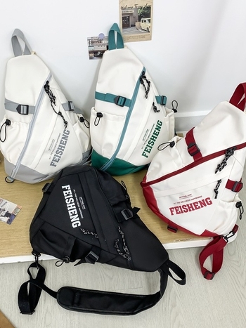 Мъжка нейлонова кръстосана чанта, износоустойчива, уличен стил, полиестерова подплата