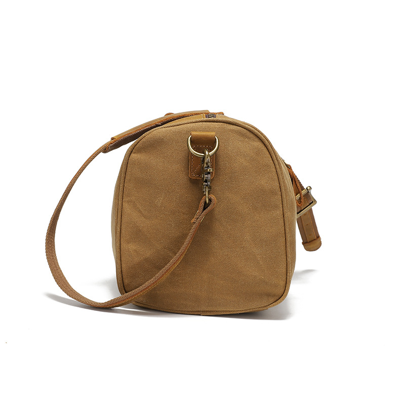 Geantă de umăr pentru bărbați din waxed canvas, pentru călătorii, cu căptușeală din bumbac, design de reducere a încărcării