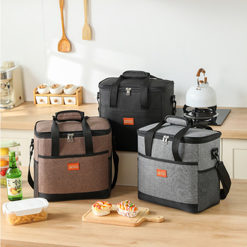 Šiluminis pietų maišelis lauko kempingui, nešiojamas, iš Oxford audinio, atsparus vandeniui, didelė talpa